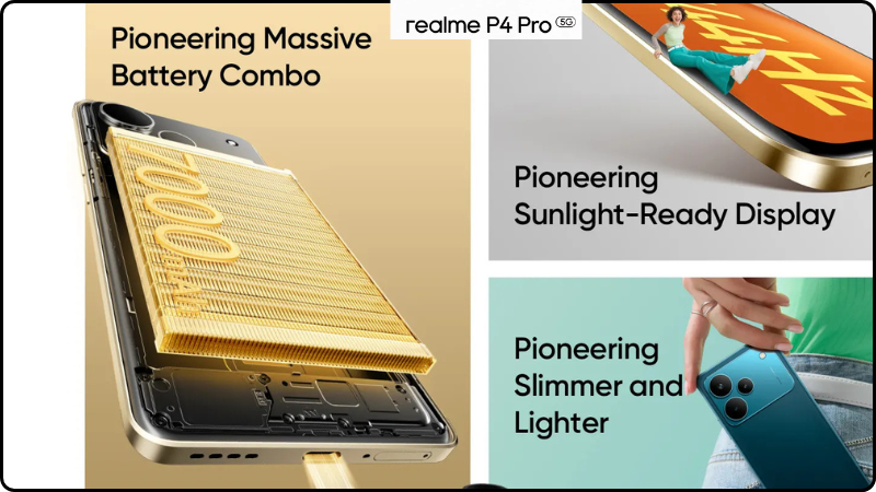Realme P4 pro 5G 7000mAh battery with fast charging
