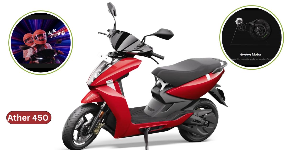 Ather 450 Electric Scooter Front View with Stylish Design