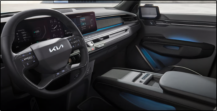 Kia EV9 का लग्ज़री और spacious इंटीरियर